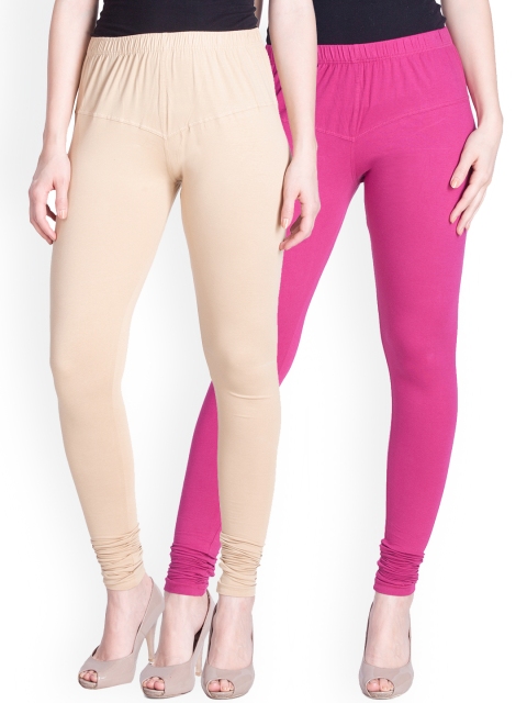 

LYRA Pack of 2 Churidar Leggings, Beige