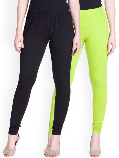 

LYRA Pack of 2 Churidar Leggings, Black