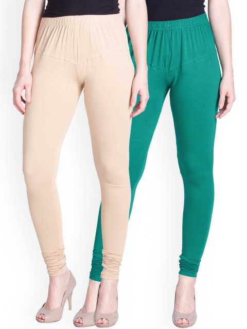 

LYRA Pack of 2 Churidar Leggings, Beige