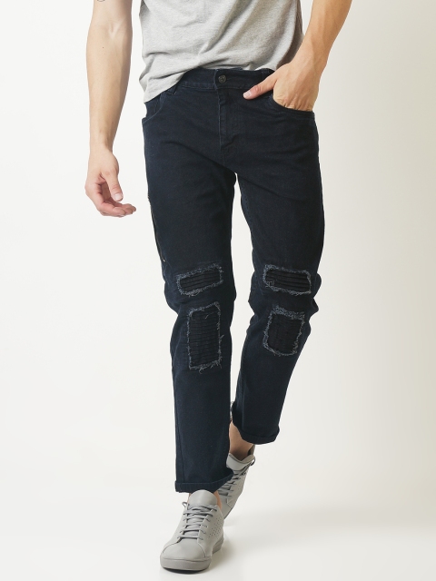 

Blue Saint Men Black Slim Fit Mid-Rise Mildly Distressed Stretchable Jeans