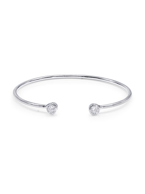 

Peora Sterling Silver Bezel Dots Cuff Bracelet