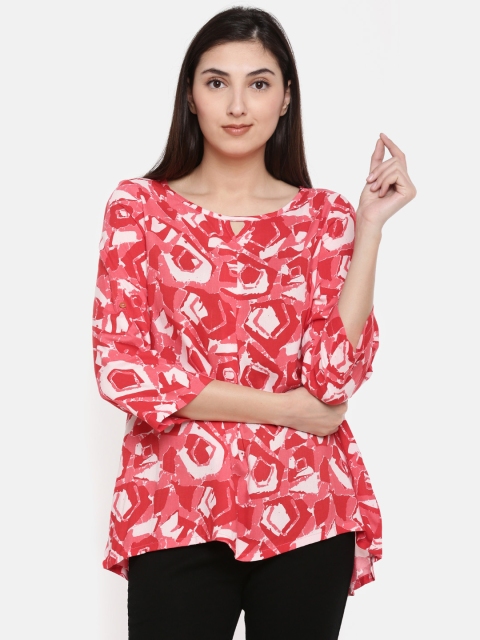 

Global Desi Women Red Printed Top