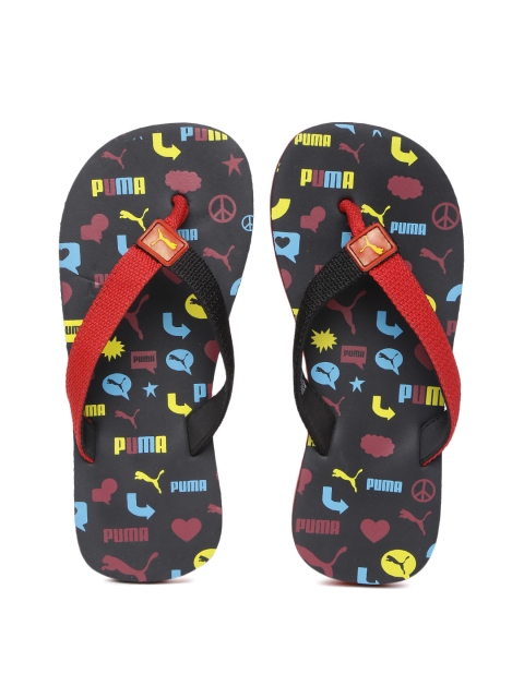 

Puma Kids Red & Black Terry Y1 GU JR IDP Printed Thong Flip-Flops