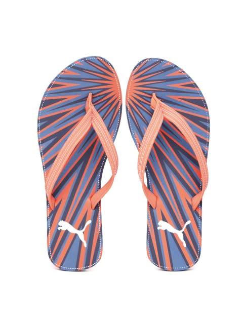 

Puma Women Blue & Pink Printed Thong Express GU Wn s IDP Flip-Flops, Coral