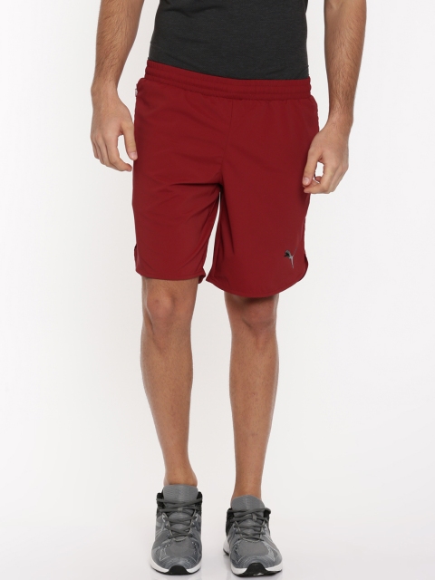 

Puma Men Maroon Solid Regular Fit Sports Shorts