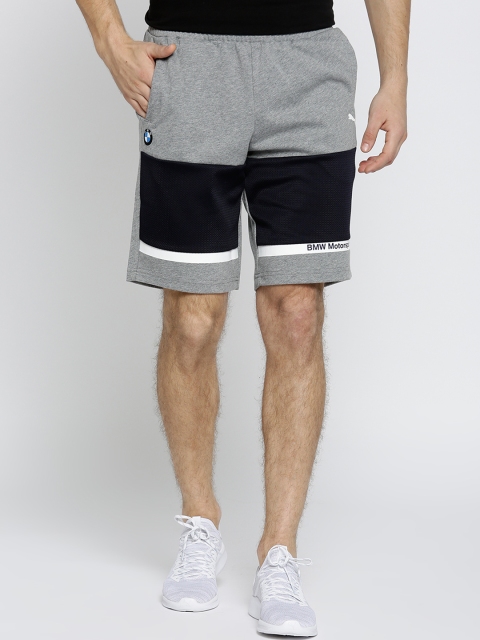 

Puma Men Grey Melange Solid Regular Fit Regular Shorts