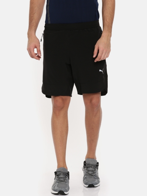 

Puma Men Black Solid Regular Fit Sports Shorts