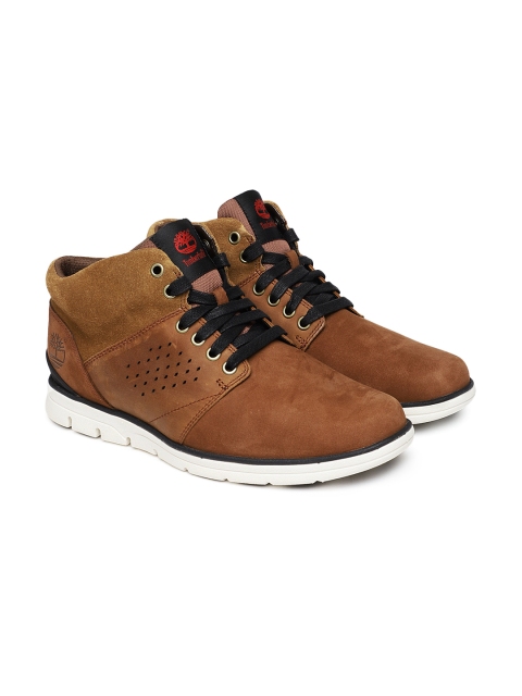 

Timberland Men Brown BRADSTREET HIKER Leather Mid-Top Trekking Shoes