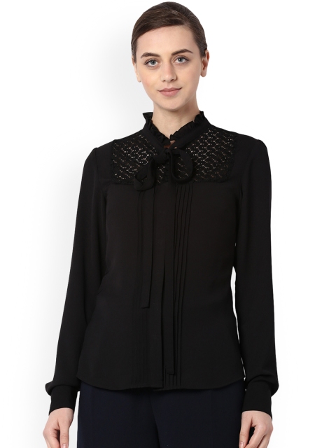 

Van Heusen Woman Black Regular Fit Solid Formal Shirt
