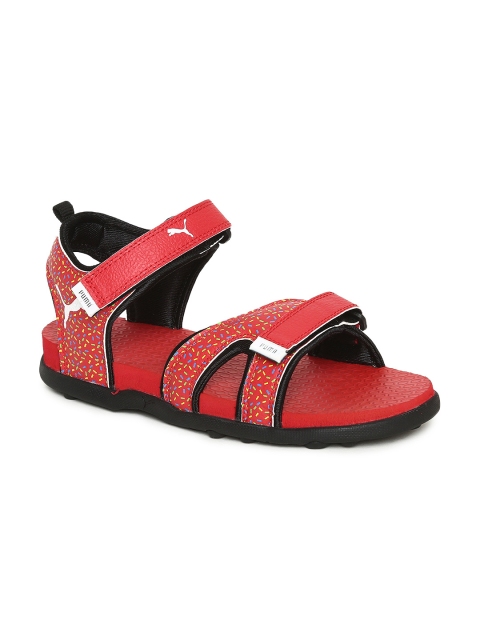 

Puma Kids Red Printed Tech Cat GU JR IDP Sports Sandals