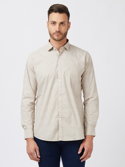

Easies Men Beige Comfort Slim Fit Printed Casual Shirt