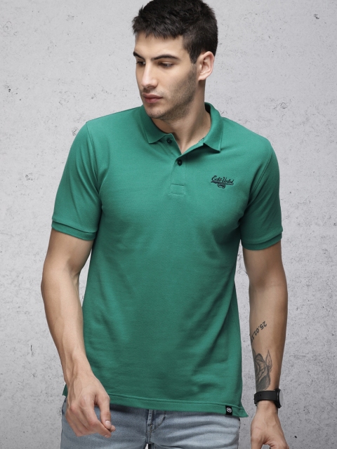 

Ecko Unltd Men Green Solid Polo T-shirt