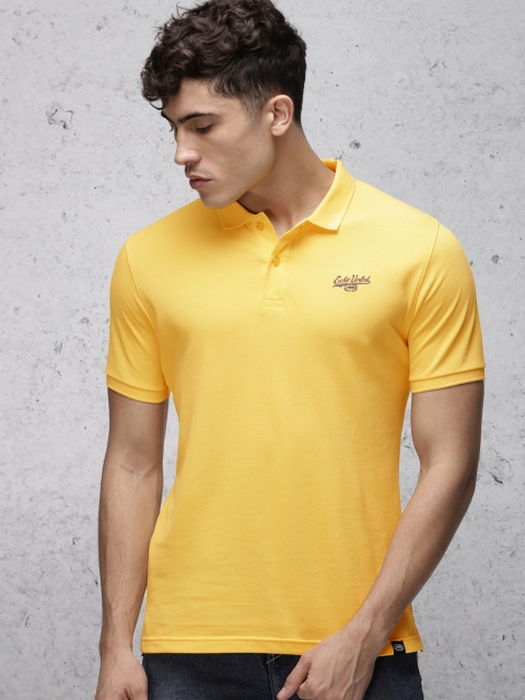 

Ecko Unltd Men Yellow Solid Polo Collar T-shirt