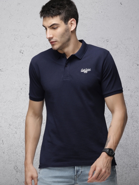 

Ecko Unltd Men Navy Blue Solid Polo T-shirt