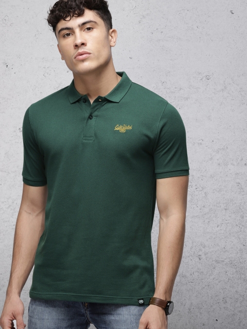 

Ecko Unltd Men Green Solid Polo T-shirt