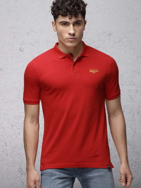 

Ecko Unltd Men Red Solid Polo Collar T-shirt