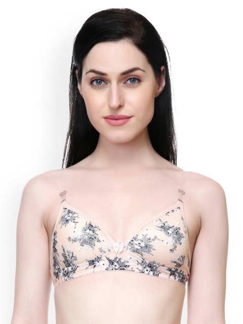 

Lady Lyka Peach-Coloured Printed Non-Wired Lightly Padded T-shirt Bra HAPPYHEART-PCH