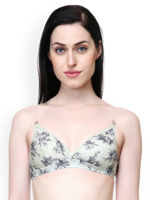 

Lady Lyka Green Printed Non-Wired Lightly Padded T-shirt Bra HAPPYHEART