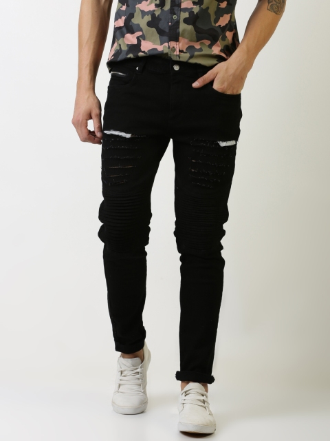 

Blue Saint Men Black Slim Fit Mid-Rise Mildly Distressed Stretchable Jeans