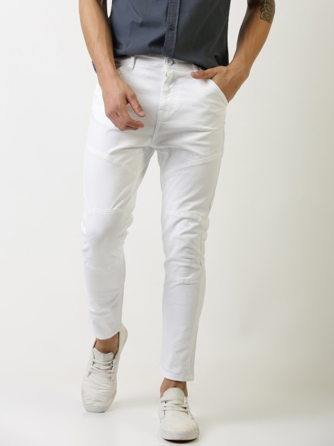 

Blue Saint Men White Slim Fit Solid Chinos