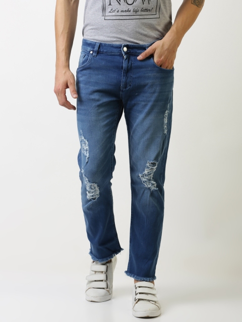 

Blue Saint Men Blue Slim Fit Mid-Rise Mildly Distressed Jeans