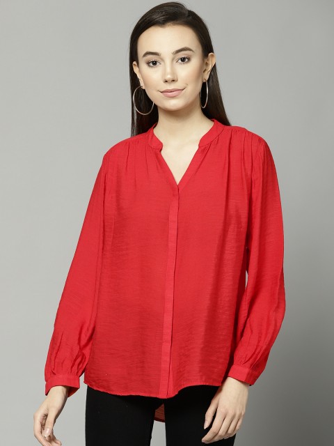 

Marks & Spencer Women Red Regular Fit Solid Casual Shirt