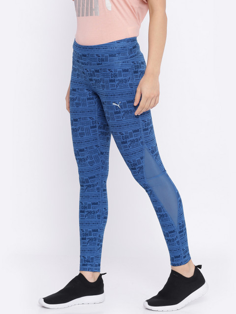 

Puma Women Blue ALL EYES ON ME Mesh Printed Tights