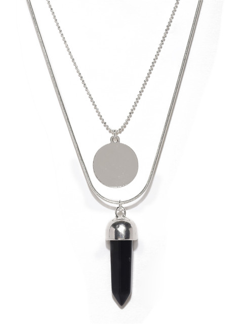 

Ayesha Silver-Toned Metal Multi-Layered Necklace