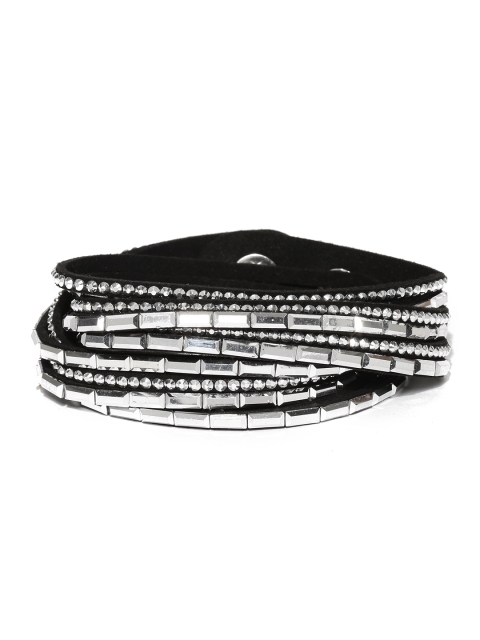 

Ayesha Black Fabric Wraparound Bracelet