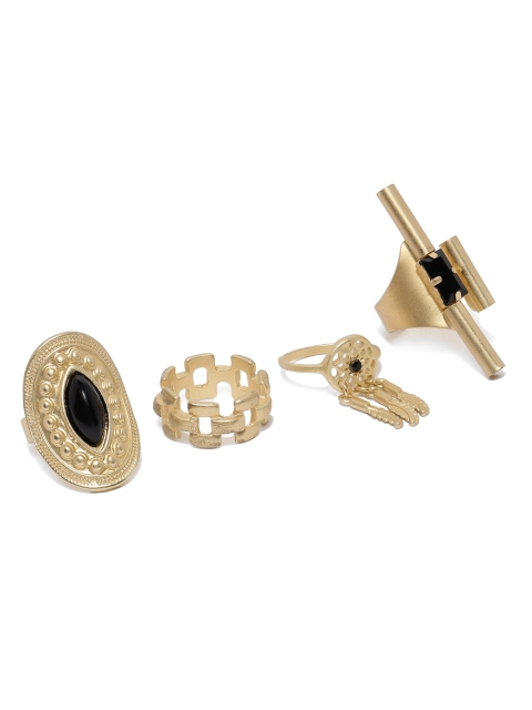 

Ayesha Set of 4 Gold-Toned Bohemian Rings