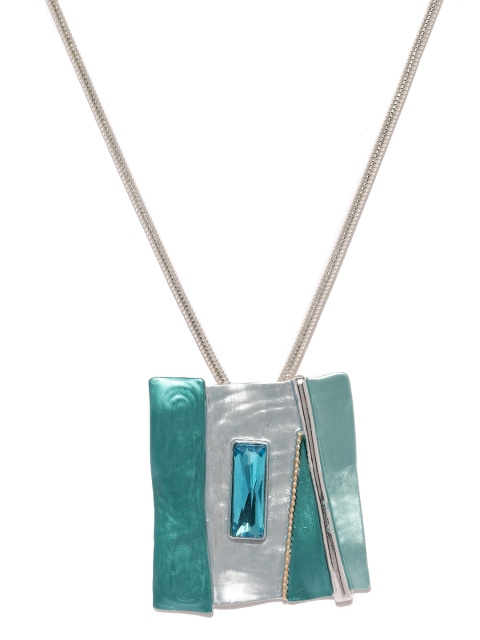 

Blisscovered Blue and Silver-Toned Metal Necklace