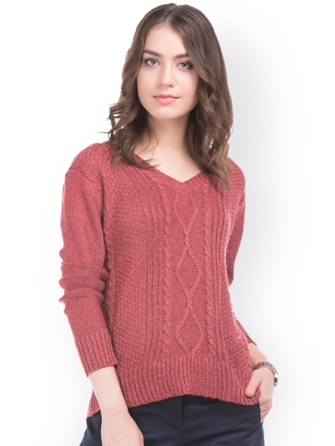 

Arrow Woman Women Red Self-Design Pullover