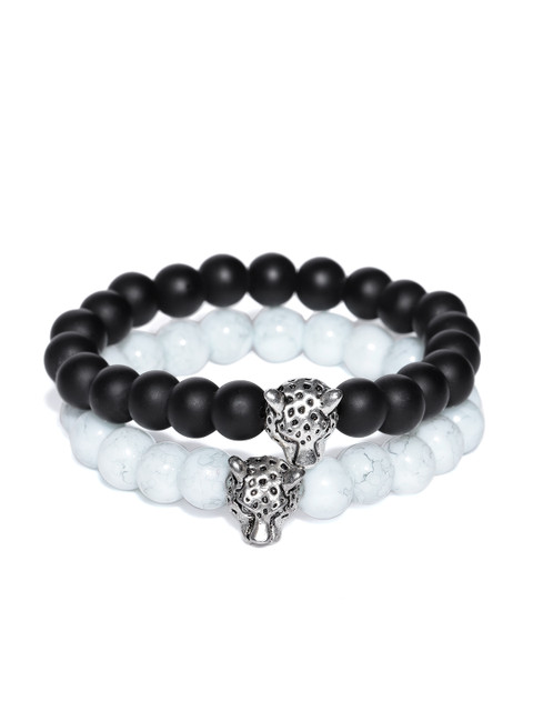

YouBella Set of 2 Beaded Elasticated Bracelets, Black