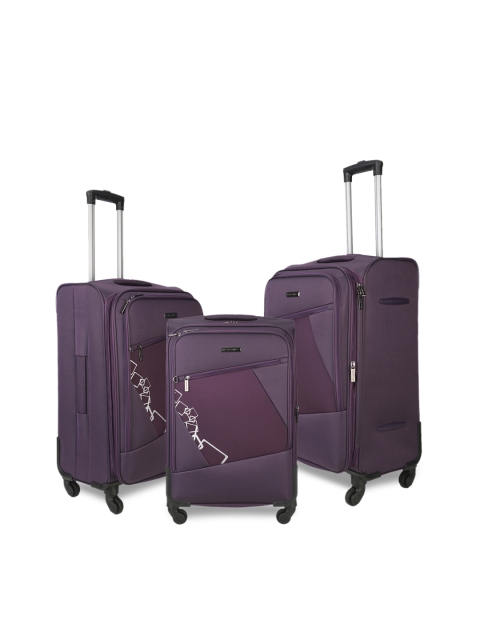 

Nasher Miles Unisex Pack of 3 Purple Trolley Bags