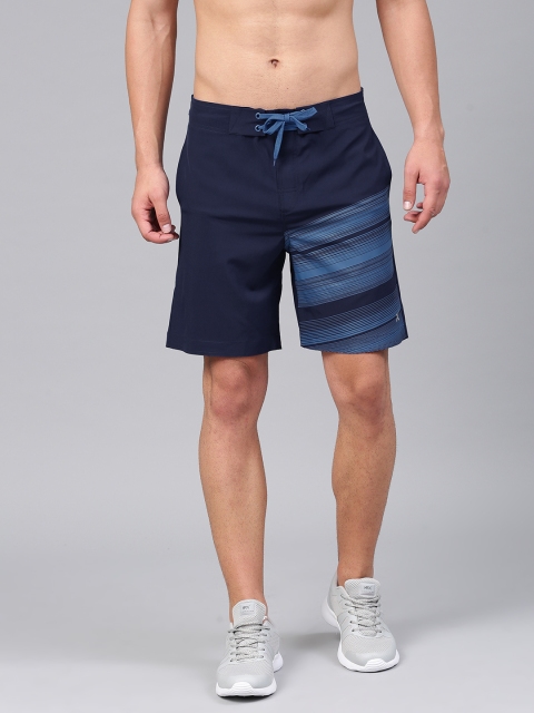 

HRX by Hrithik Roshan Men Navy Blue Printed Regular Fit Sports Shorts