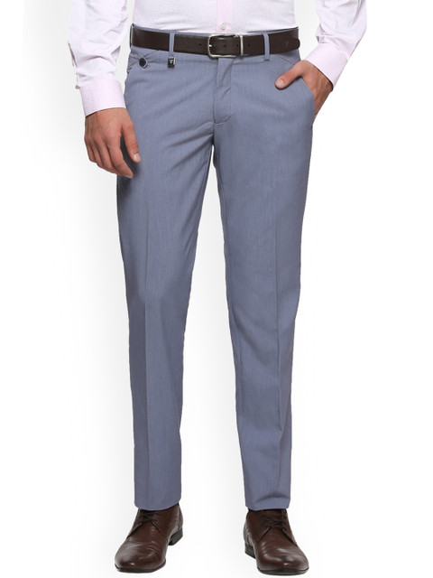 

Van Heusen Men Blue Slim Fit Solid Formal Trousers