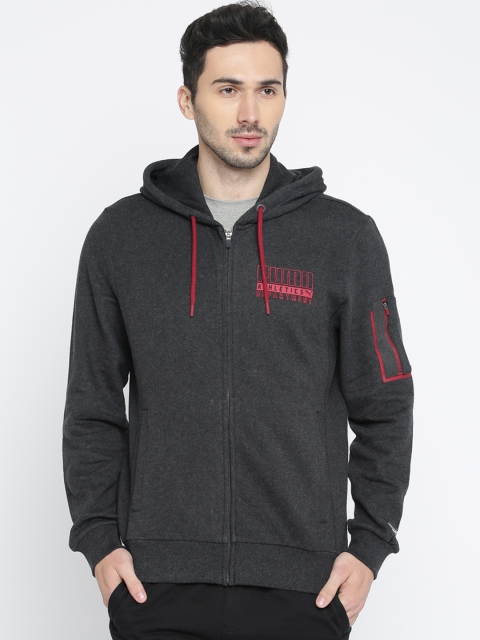 

Puma Men Charcoal Grey Solid Hooded Sweatshirt