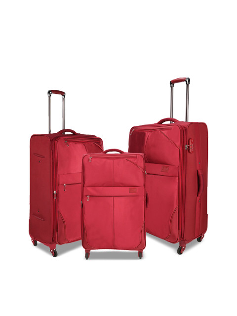 

Nasher Miles Unisex Pack of 3 Red Trolley Bags