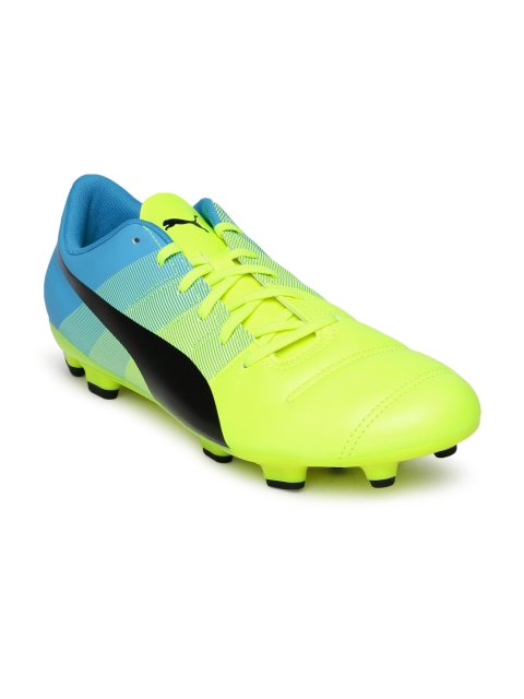 

Puma Men Neon Green & Blue evoPOWER 4.3 FG Football Shoes