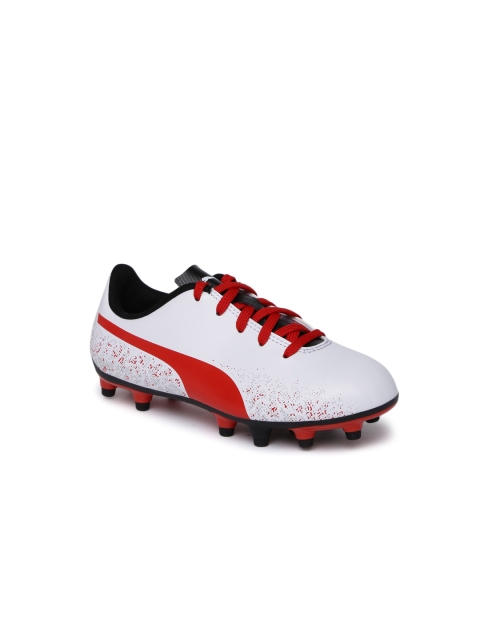 

Puma Boys White & Red Printed Truora Firm Ground Football Shoes