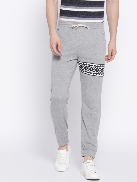 

Hubberholme Men Grey Melange Solid Slim Fit Joggers