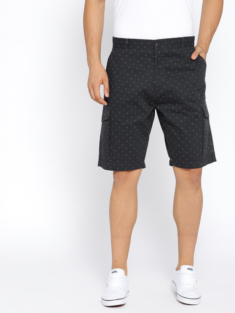 

Monte Carlo Men Navy Blue Printed Regular Fit Cargo Shorts