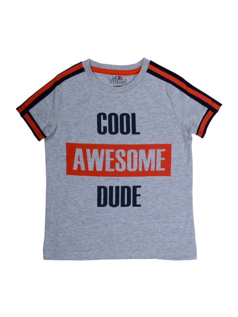 

ventra Boys Grey Printed Round Neck T-shirt