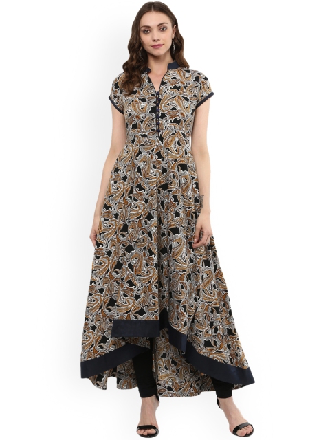 

MBE Women Navy Blue Printed Anarkali Kurta