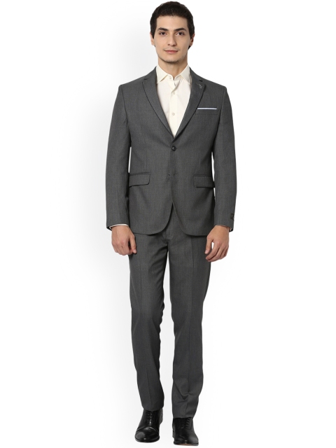 

Van Heusen Men Grey Woven Design Single-Breasted Slim Fit Formal Suit