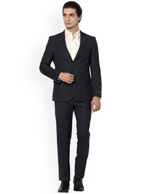 

Van Heusen Men Navy Blue Solid Single-Breasted Slim Fit Formal Suit