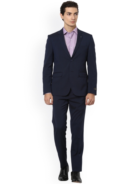 

Van Heusen Men Navy Blue Solid Single-Breasted Slim Fit Formal Suit