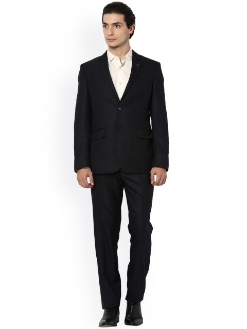 

Van Heusen Men Black Checked Single-Breasted Slim Fit Formal Suit
