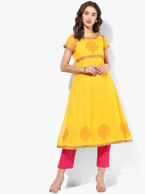 

Sangria Women Yellow Printed Anarkali Kurta