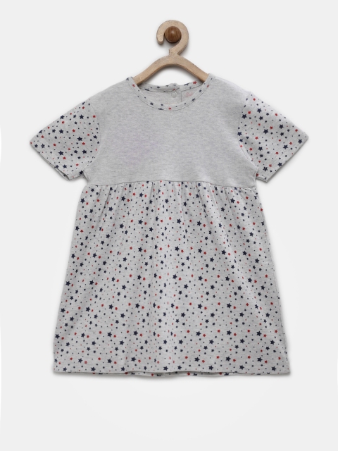 

Babysafe Girls Grey Printed A-Line Dress